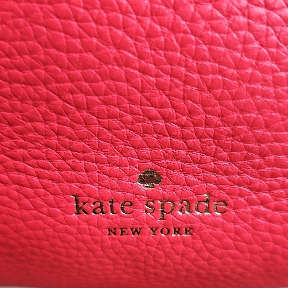 KATE SPADE LIKE NEW CORAL PEBBLED LEATHER SATCHEL 2 WAY - Picture 5 of 12
